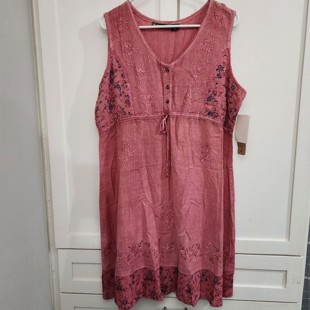 Raya Sun XL Pink Floral Babydoll Dress Whimsy Fairy Cottagecore Girlhood Beachy